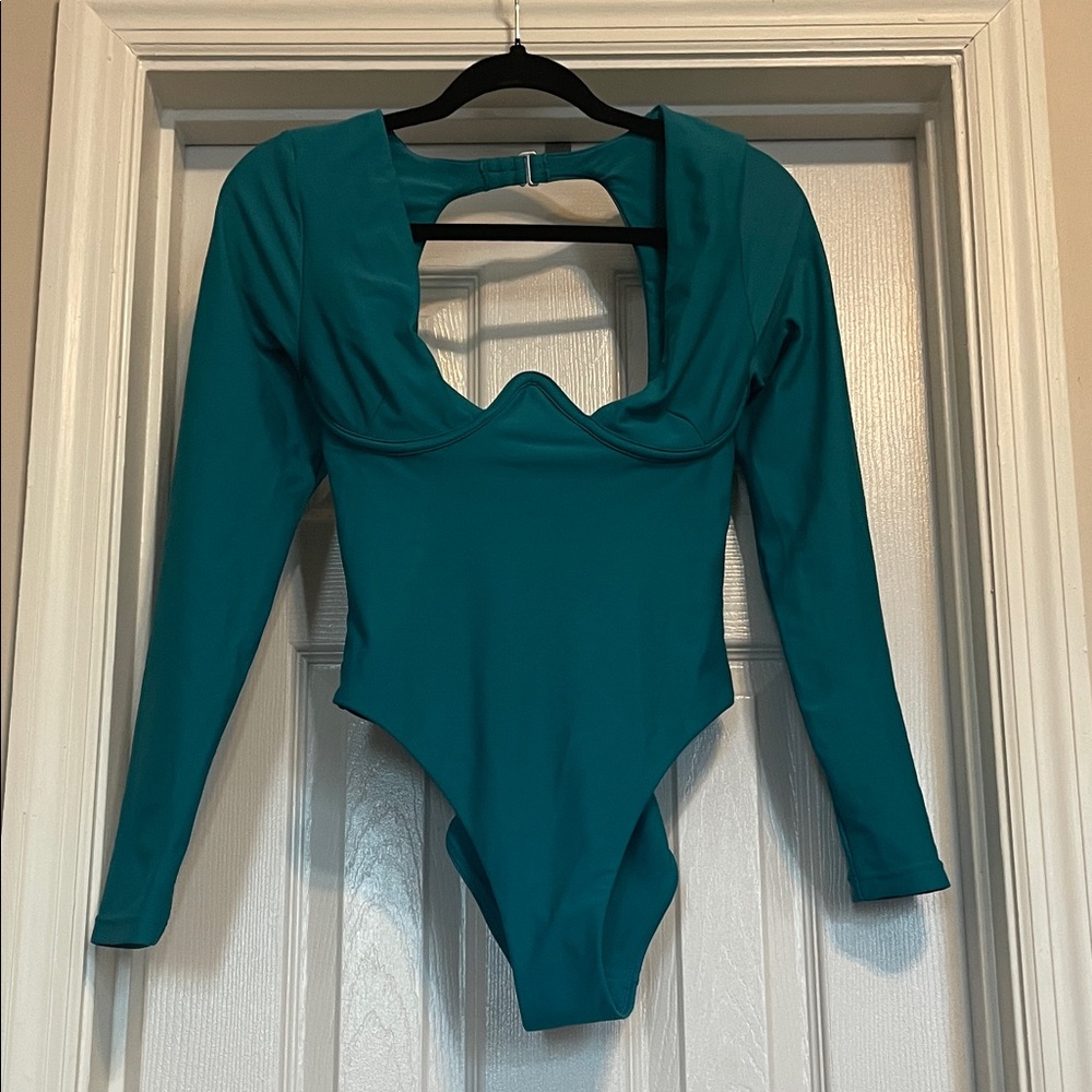 Andrea Iyamah Teal Swimsuit